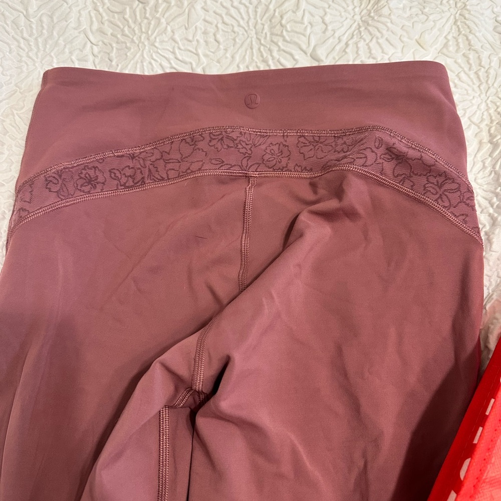 lululemon athletica Women's Align High Rise Leggings, Mauve With Lace Detail